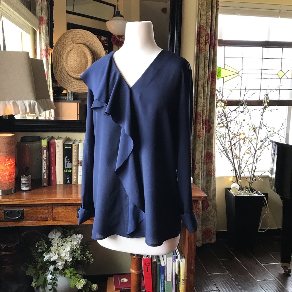 Banana Republic navy blue blouse size L